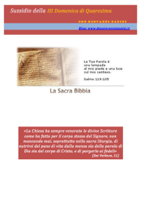 17 -  III Domenica di Quaresima- 8 marzo 2015
